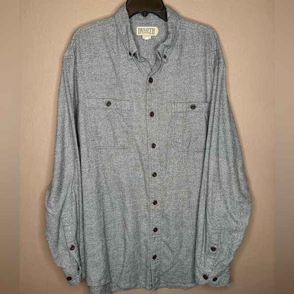 Duluth Trading Co. Kennesaw Relaxed Fit Long Sleeve Shirt in Gray Cotton XL Tall - Picture 1 of 12